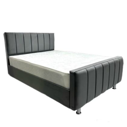 Grey Plush Panel Bed